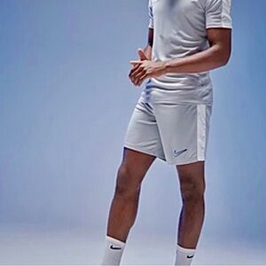 Nike Gray/White Academy Shorts Size L Slim Fit NWT